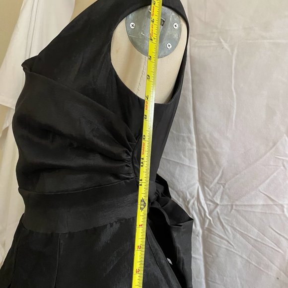 Vintage Black Cocktail Dress with Tie Waist, sz. L - Picture 11 of 15